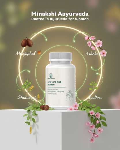 NEW LIFE FOR WOMEN: 120 Veg Capsules + 10 Free Vaginal Wash Pouches